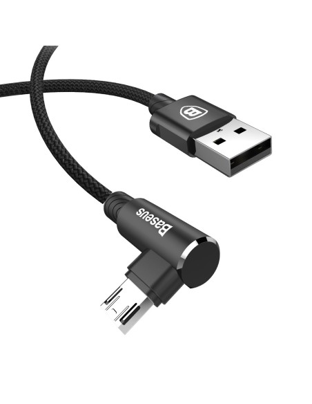 Baseus MVP Elbow Kabel Kątowy USB Do Micro USB 1.5A 2m Czarny
