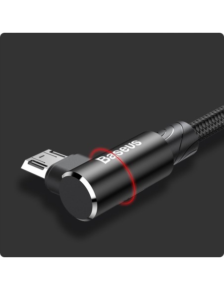 Baseus MVP Elbow Kabel Kątowy USB Do Micro USB 1.5A 2m Czarny