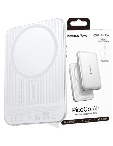 Baseus PicoGo Air AM71 Power Bank 10000 mAh 30W Biały