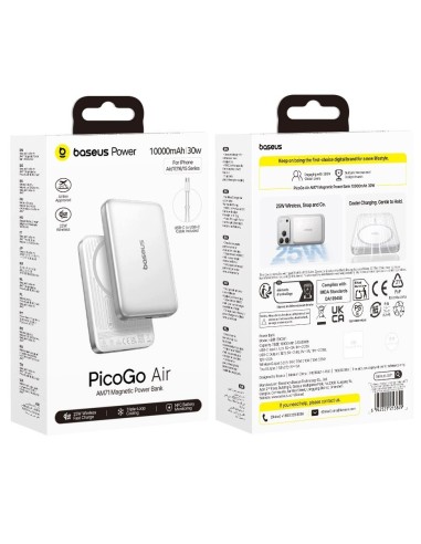 Baseus PicoGo Air AM71 Power Bank 10000 mAh 30W Biały