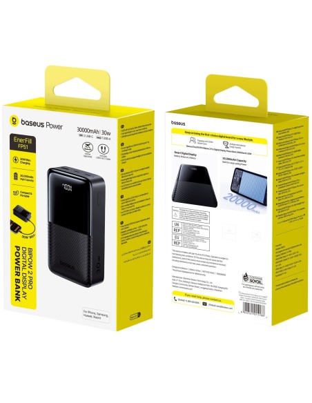 Baseus EnerFill FP51 Bipow 2 Pro Power Bank 30000 mAh 30W Czarny