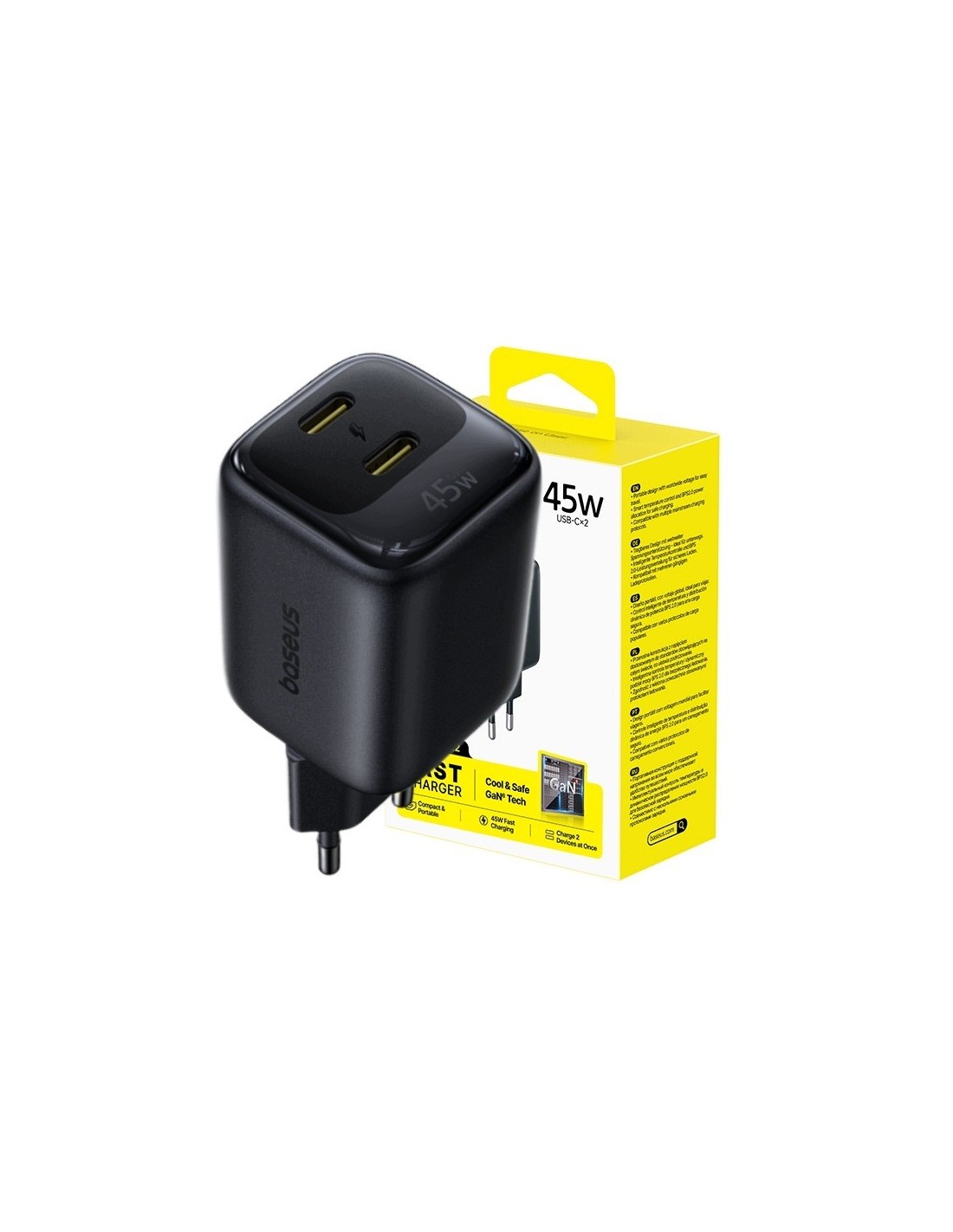 Baseus EnerFill FE22 Ładowarka Sieciowa 2xUSB-C 45W Biała