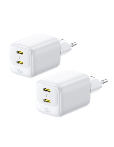 Baseus EnerFill FE22 Ładowarka Sieciowa 2xUSB-C 45W Biała