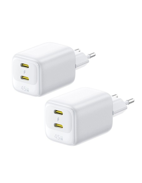 Baseus EnerFill FE22 Ładowarka Sieciowa 2xUSB-C 45W Biała