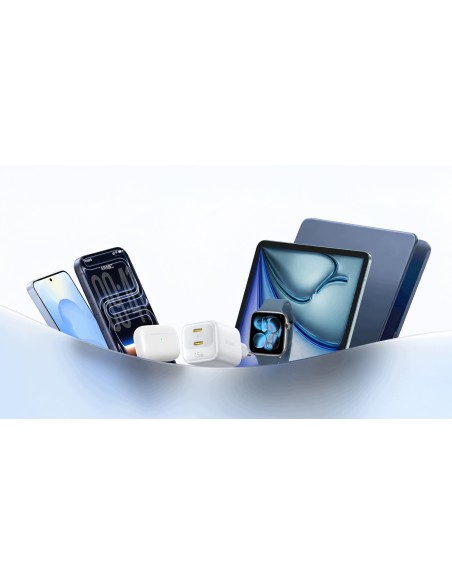 Baseus EnerFill FE22 Ładowarka Sieciowa 2xUSB-C 45W Biała