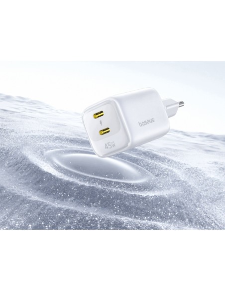 Baseus EnerFill FE22 Ładowarka Sieciowa 2xUSB-C 45W Biała