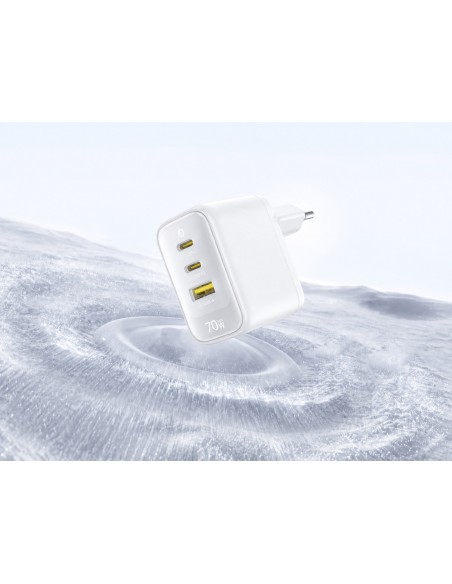Baseus EnerFill FE22 Ładowarka Sieciowa 2xUSB-C USB-A 70W Biała