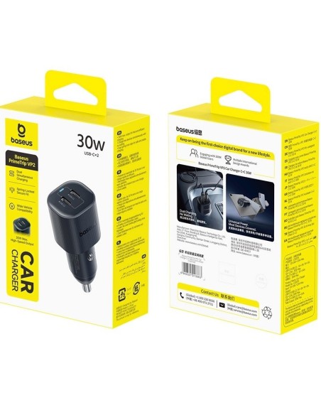 Baseus PrimeTrip VP2 Ładowarka Samochodowa C+C 30W Czarny