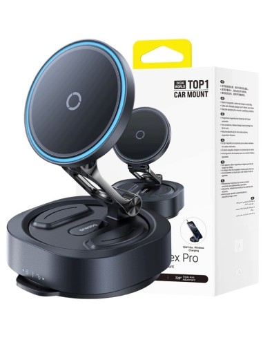 Baseus PrimeTrip VC3 Flex Pro Magnetyczny Uchwyt Samochodowy Z Ładowaniem Bezprzewodowym Czarny