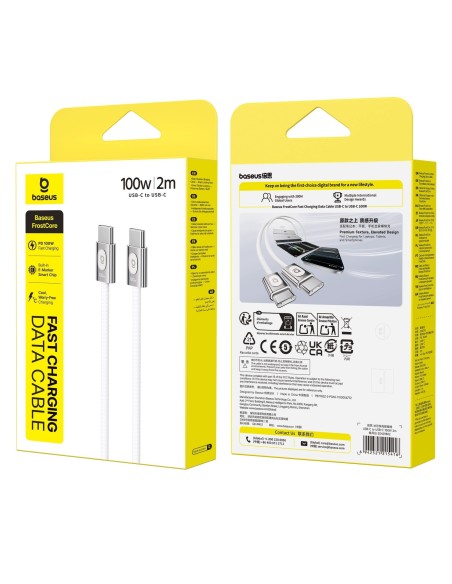 Baseus FrostCore Kabel USB-C Do USB-C 100W 2m Biały