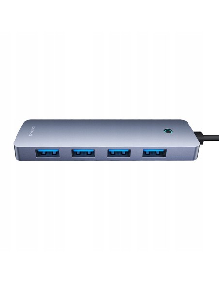 Baseus UltraJoy Series HUB  4 Porty 15cm (USB-A to USB 3.0*4+USB-C 5V) Szary