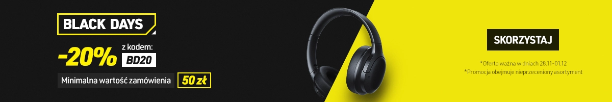 BLACK DAYS | -20% od 50 zł z kodem: BD20