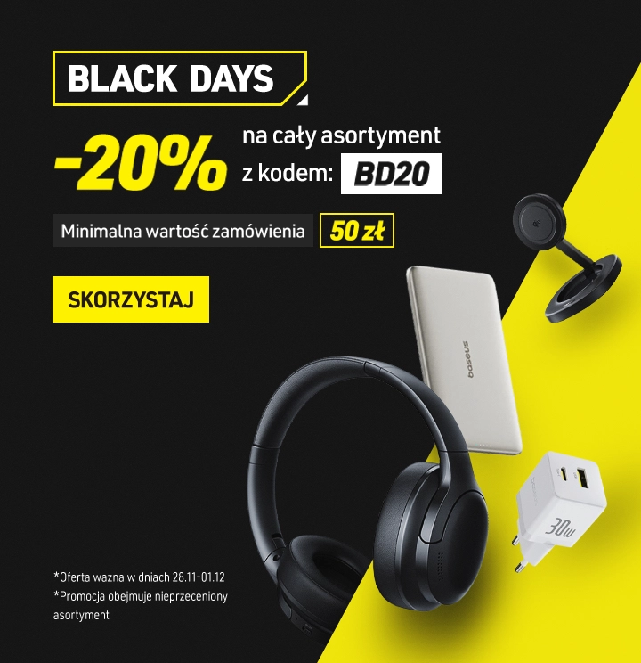 BLACK DAYS | -20% na cały asortyment z kodem: BD20